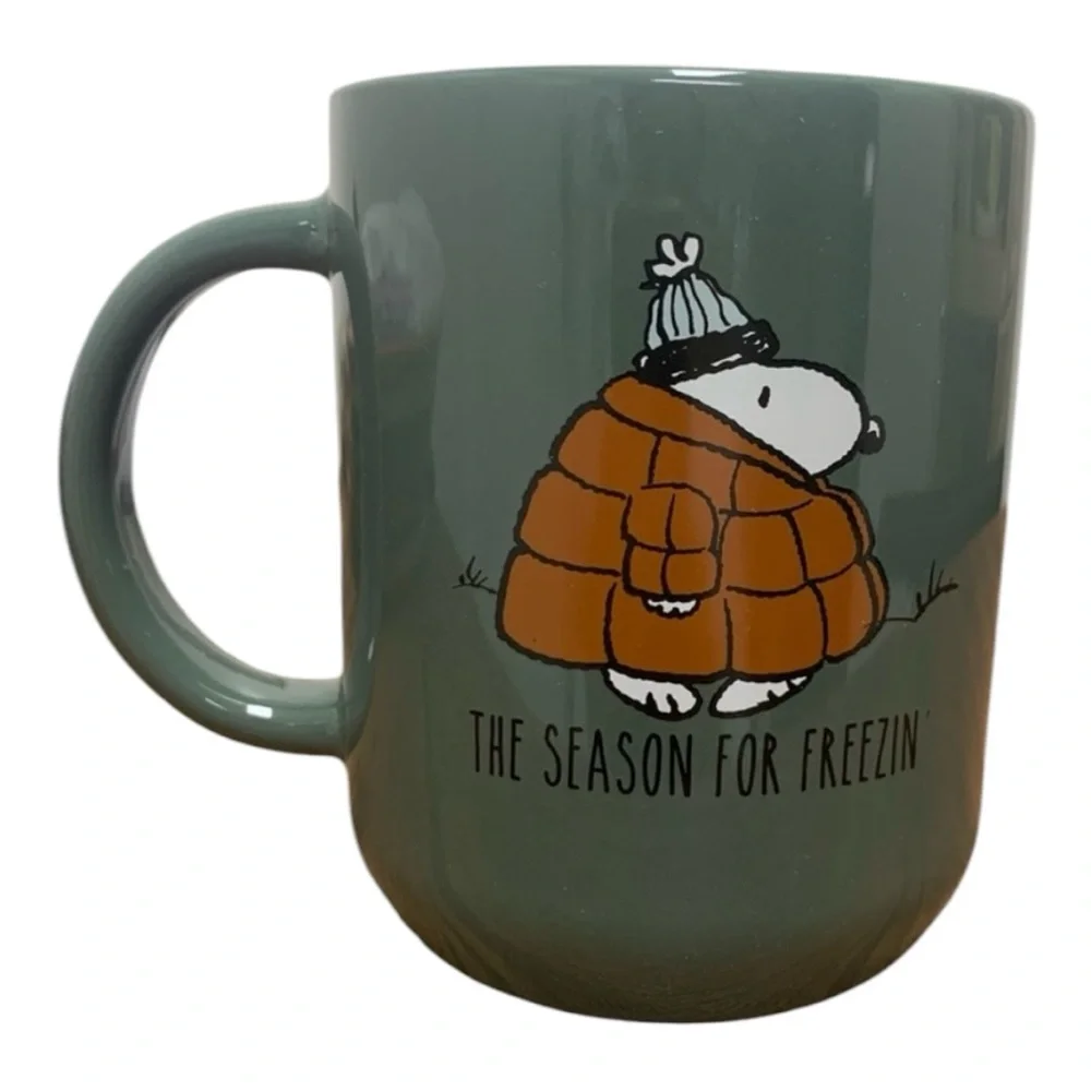 Snoopy Puffer Jacket Peanuts Christmas Ceramic Large Mug